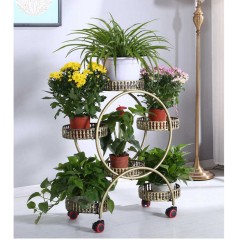 花架鐵藝帶輪落地式綠蘿花盆架客廳陽臺花架子多層室內(nèi)特價(jià)省空間
