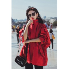 春季新款韓版短款外套女寬松bf原宿學生港風夾克工裝風衣