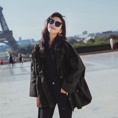 春季新款韓版短款外套女寬松bf原宿學生港風夾克工裝風衣